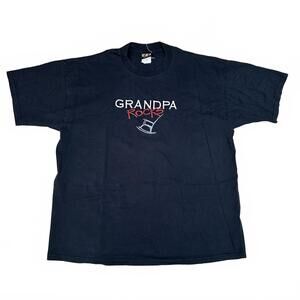 TSI Mens T-shirt Size L Black Grandpa Rocks Graphic